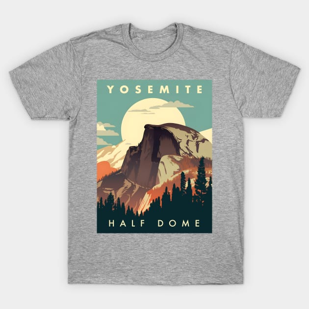 Yosemite National Park Half Dome T-Shirt by goodwordsco